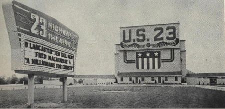 US-23 Drive-In Theater - Old Screen And Marquee - Photo From Rg